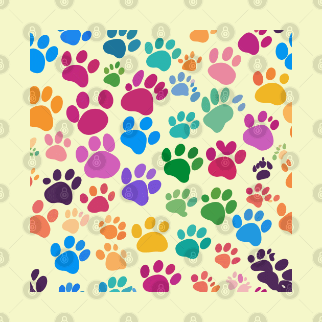 Colorful Cat Paws by kamalivan