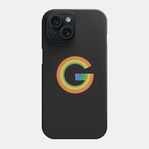 Retro Rainbow 'G' Sticker Phone Case by marissasiegel