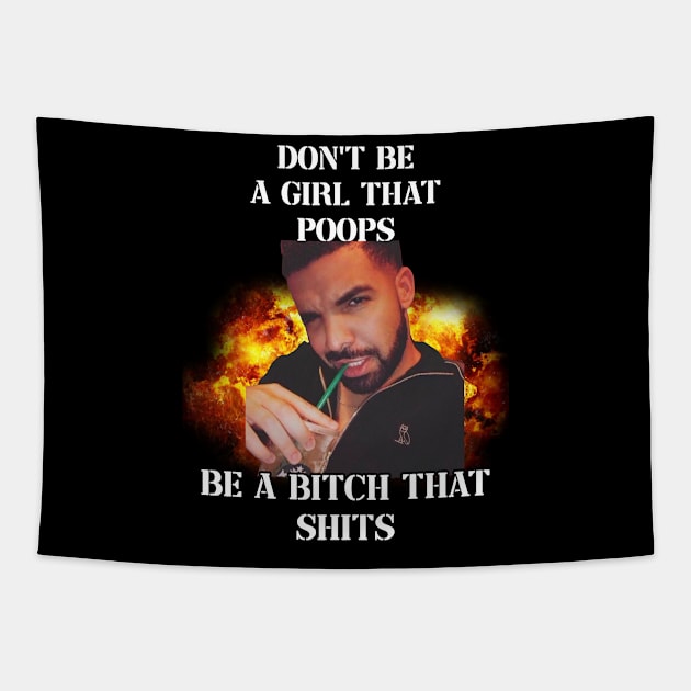 dont be a girl that poops be a bitch that shits drake Tapestry by InMyMentalEra