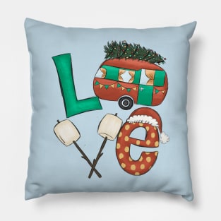 Camping Love Christmas Presents Pillow