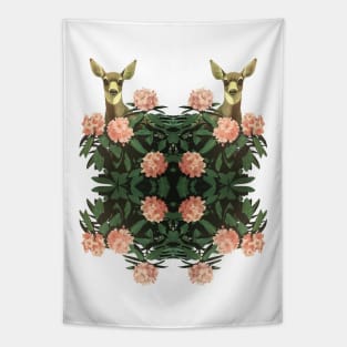 Deers Retro Vintage Floral Pattern Tapestry