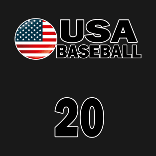 USA Baseball Number 20 T-shirt Design T-Shirt