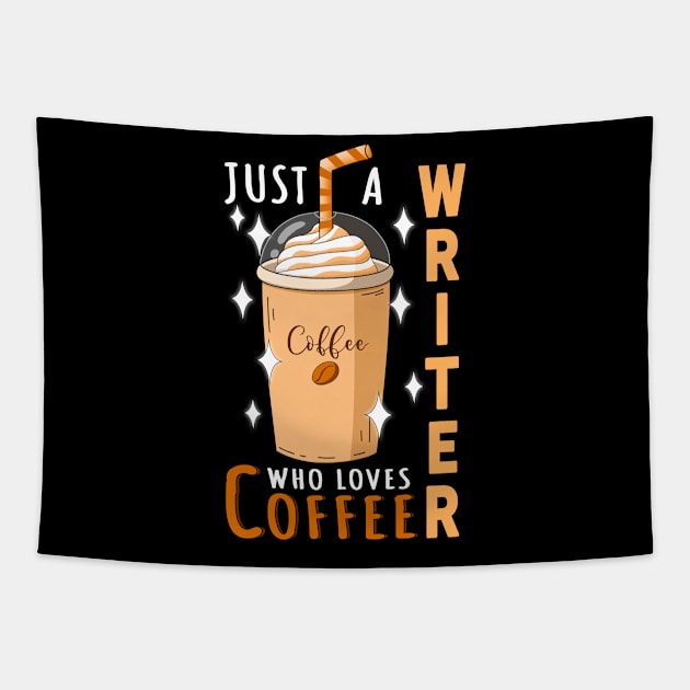 Writer Who Loves Coffee Design Quote Tapestry by jeric020290