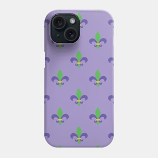 Fleur-de-lis pattern on a purple background. Phone Case