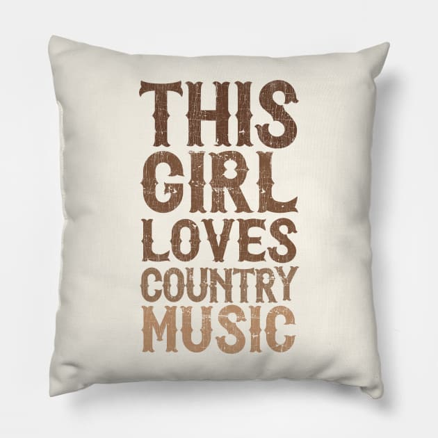 This Girl Loves Country Music Pillow by DankFutura