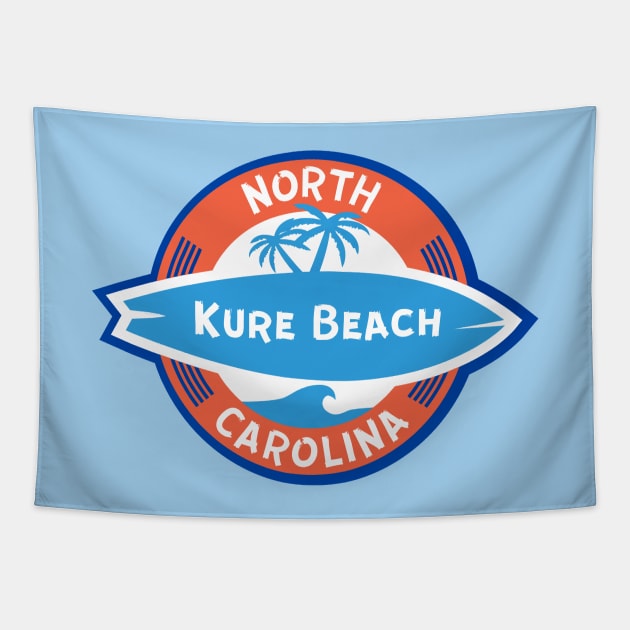 Kure Beach NC Surf Tapestry by Trent Tides