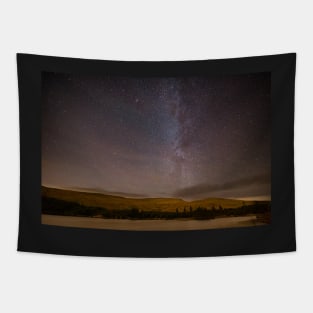 Beacons Reservoir at night Tapestry