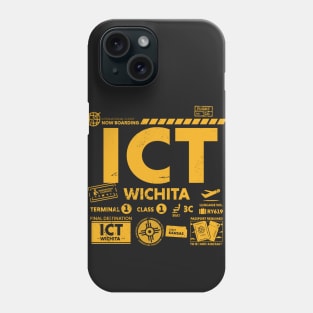 Vintage Wichita ICT Airport Code Travel Day Retro Travel Tag Kansas Phone Case