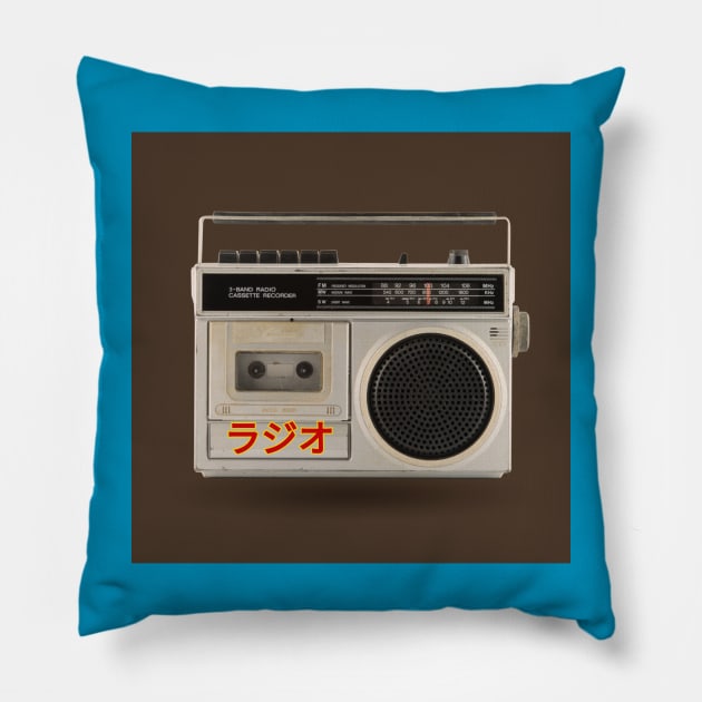 Retro radio cassette recorder Pillow by G4M3RS