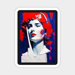 Blue & Red Lady #1 Magnet