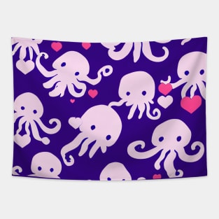 Octopus Lovefest - Super Cute Colorful Cephalopod Pattern Tapestry