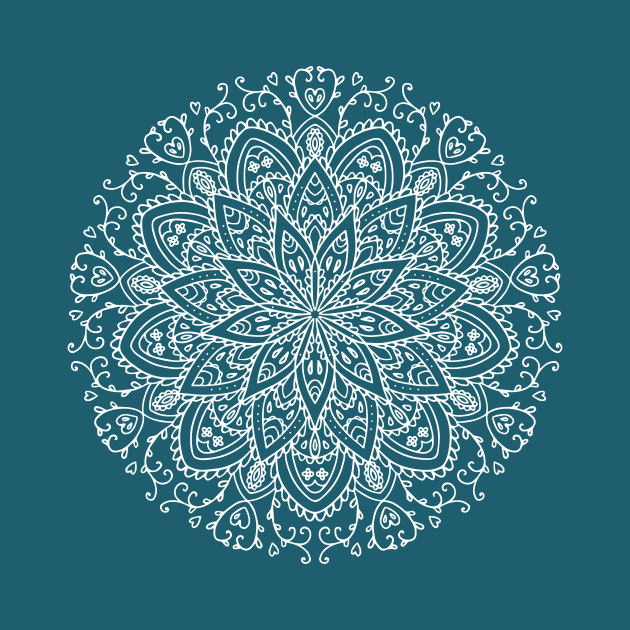 Petrol Blue Mandala by Pixelater