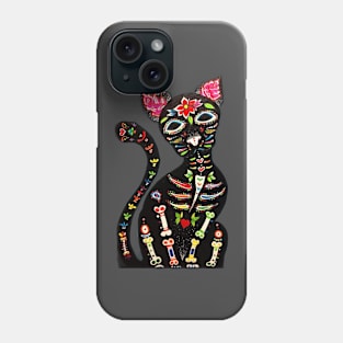 Dia de los muertos cat Phone Case