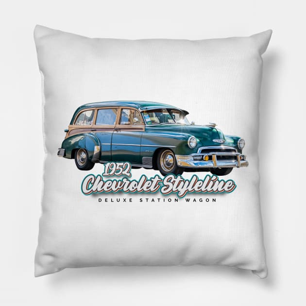 1952 Chevrolet Styleline Deluxe Station Wagon Pillow by Gestalt Imagery