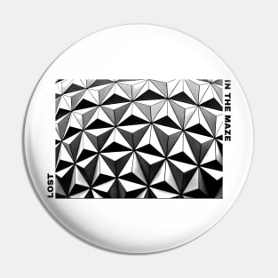 Black and White Pattern Maze Design Pin