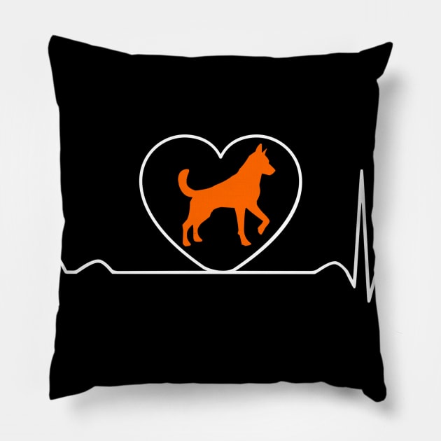 Heartbeat Dog Pillow by Creastorm