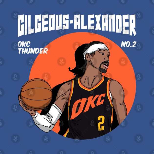 Shai Gilgeous-Alexander Comic Style Art by Luna Illustration