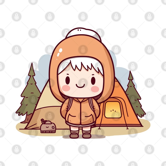 Kawaii camping girl by Mon Kawaii Lab