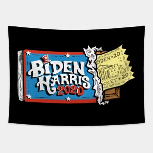 Biden Harris 2020 Golden Election Ticket Tapestry