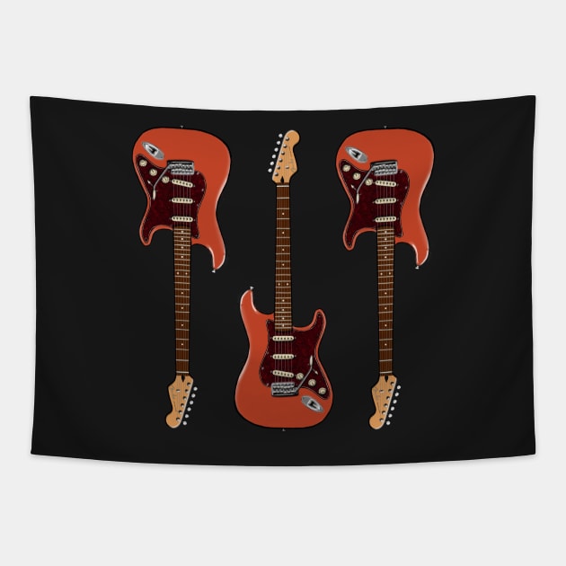 Triple Aged Candy Apple Red Stratocaster Tapestry by saintchristopher