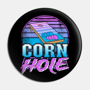 Retrowave Sunset Vaporwave Bean Bag Toss Vintage Cornhole Pin