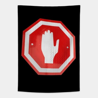 Stop Hand Sign Tapestry