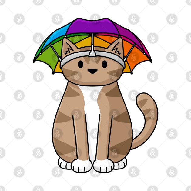 Umbrella Hat Cat by Doodlecats 