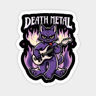 Death Metal Satanic Baphomet Cat playing guitar Magnet