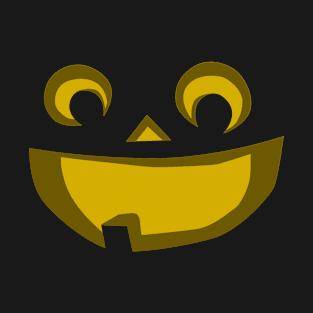 Cheerful Jack-o-lantern Carved Pumpkin Face - Black T-Shirt