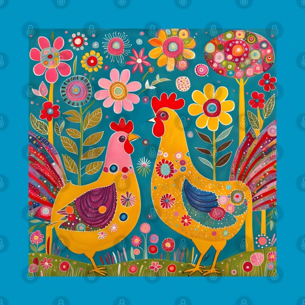 Two Painted Chickens by LyndiiLoubie