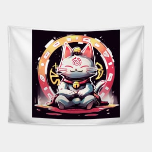 Coin Lucky Fairy Cat Tapestry