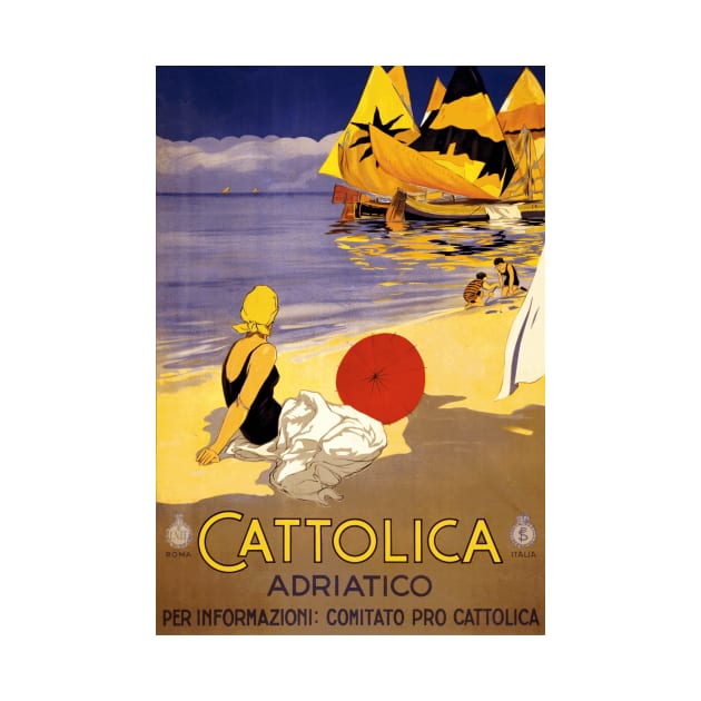 Cattolica, Italy - Vintage Travel Poster Design by Naves