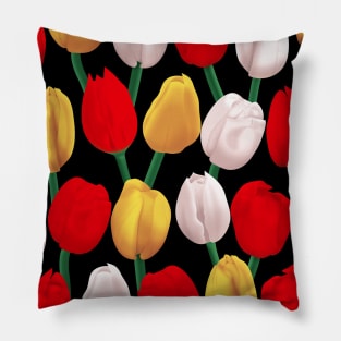 Tulips on black Pillow