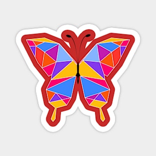 Colorful Geometric Monarch Butterfly Magnet