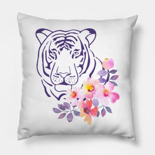 floral tiger face Pillow