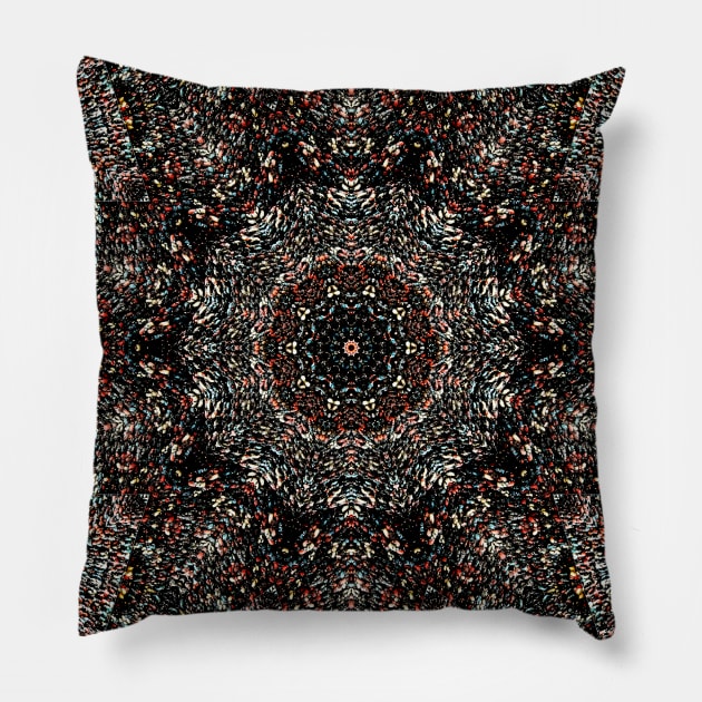 Textured Multi-Color Mandala Kaleidoscope Pillow by Crystal Butterfly Creations