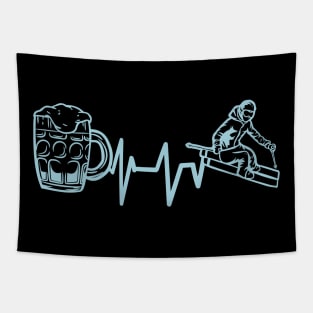 Skiing and Beer - Funny Wintersports Ski Gift Tapestry