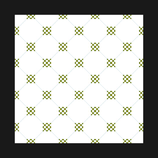 Diamond pattern on a white background with interlocking olive green motif. A simple and classy, no fuss design. by innerspectrum