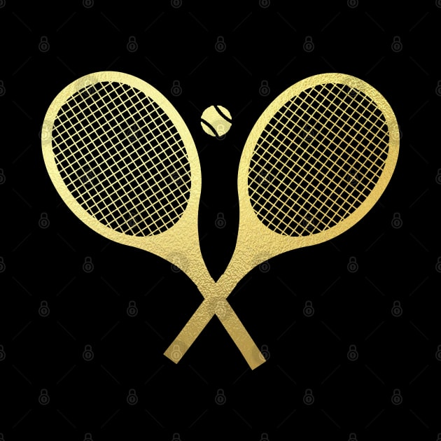 Faux Gold Tennis Rackets by LittleForest