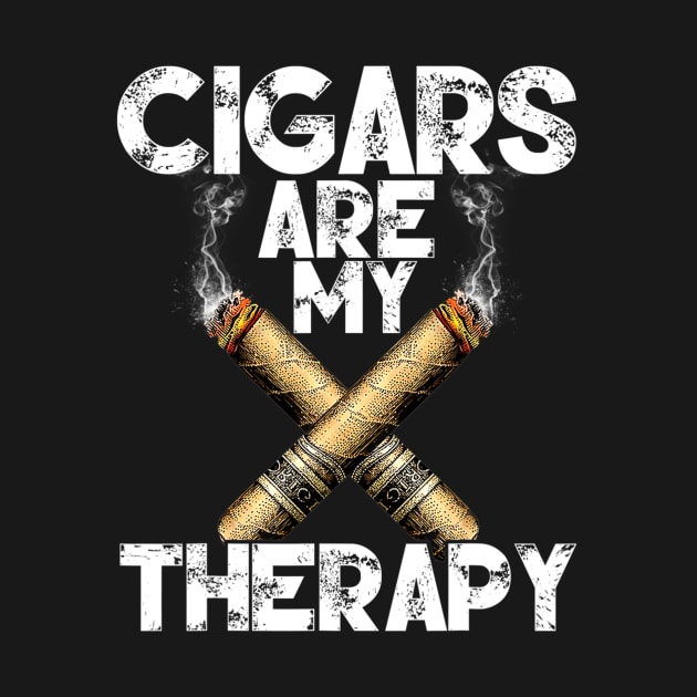 Cool Funny Cigar  Cigars Are My Therapy by Olegpavlovmmo