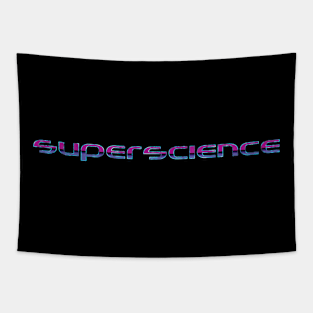 SuperScience Synthwave Musician Logo Tapestry