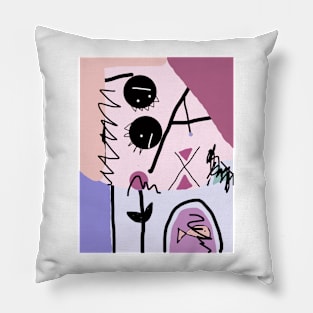 Kids and Scribbles Stick Figure Pillow