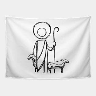 Jesus Good Shepherd illustration Tapestry