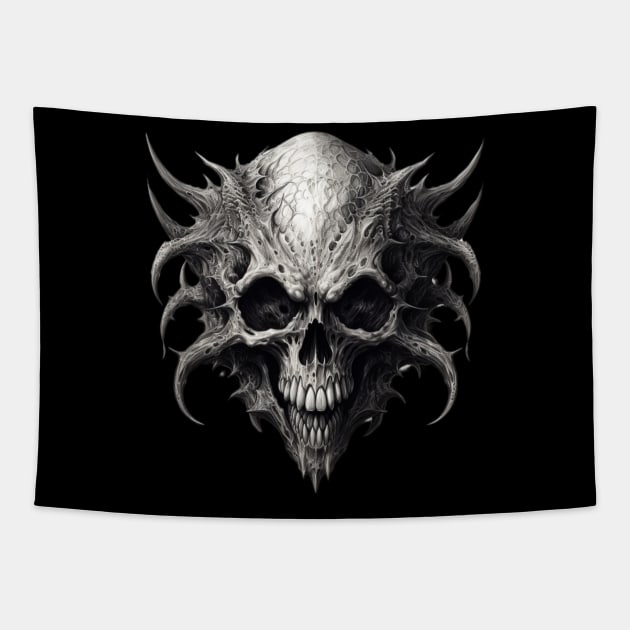 demogorgon skull Tapestry by Aldrvnd