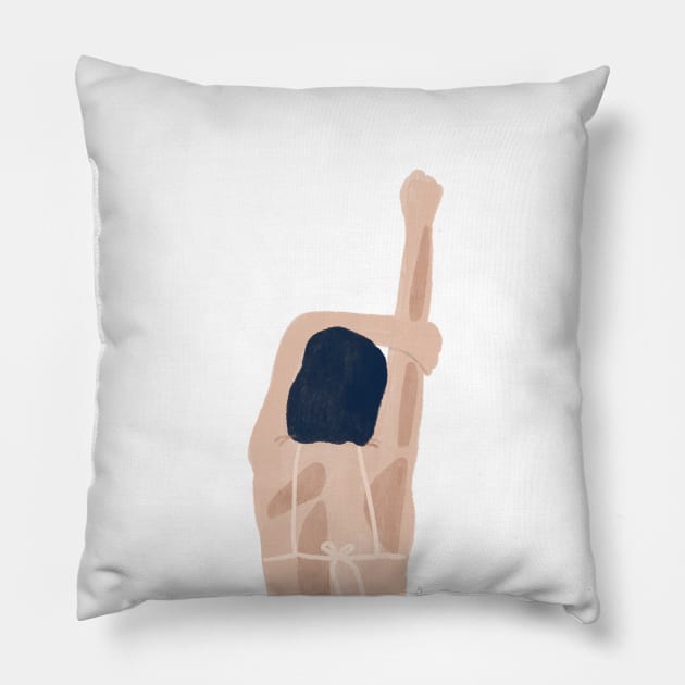 Blue haired girl Pillow by gabbadelgado