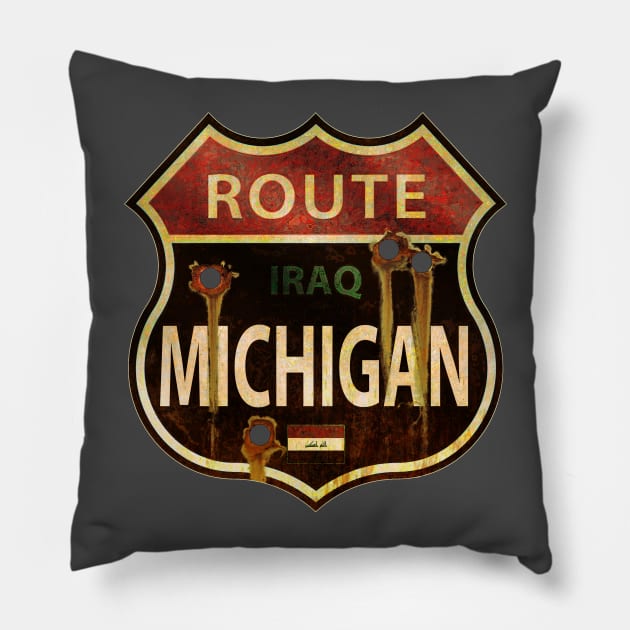 Route Michigan Pillow by blackdrawsstuff