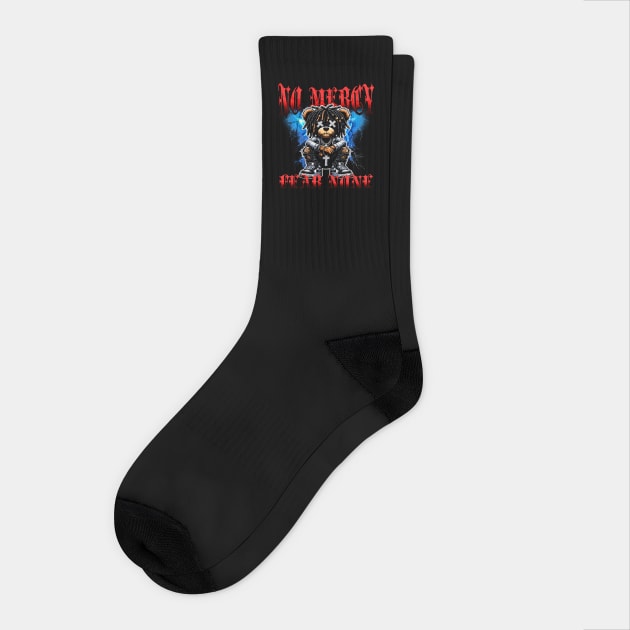 NO MERCY FEAR NONE Socks by Mara Bun