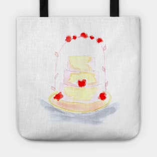 Wedding, cake, banquet, sweet treat, tasty, food, watercolor, illustration Tote