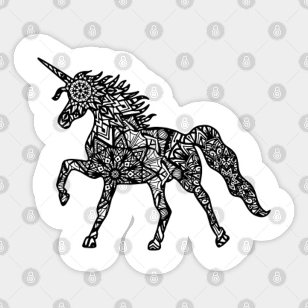 Unicorn Mandala Unicorn Mandala Autocollant Teepublic Fr