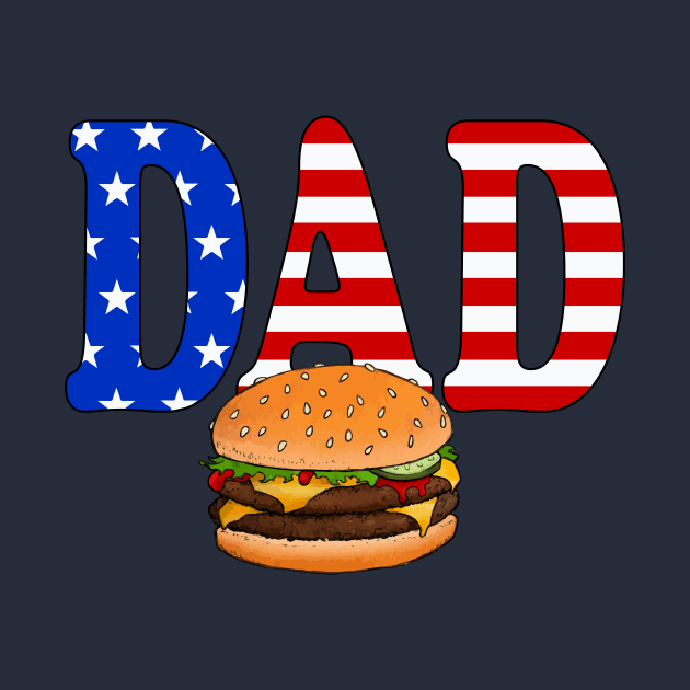 All American DAD Cheeseburger T by Justin Langenberg